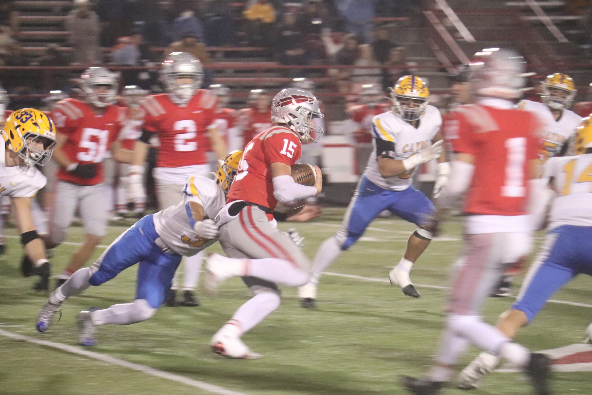 Bellevue collects four interceptions in victory