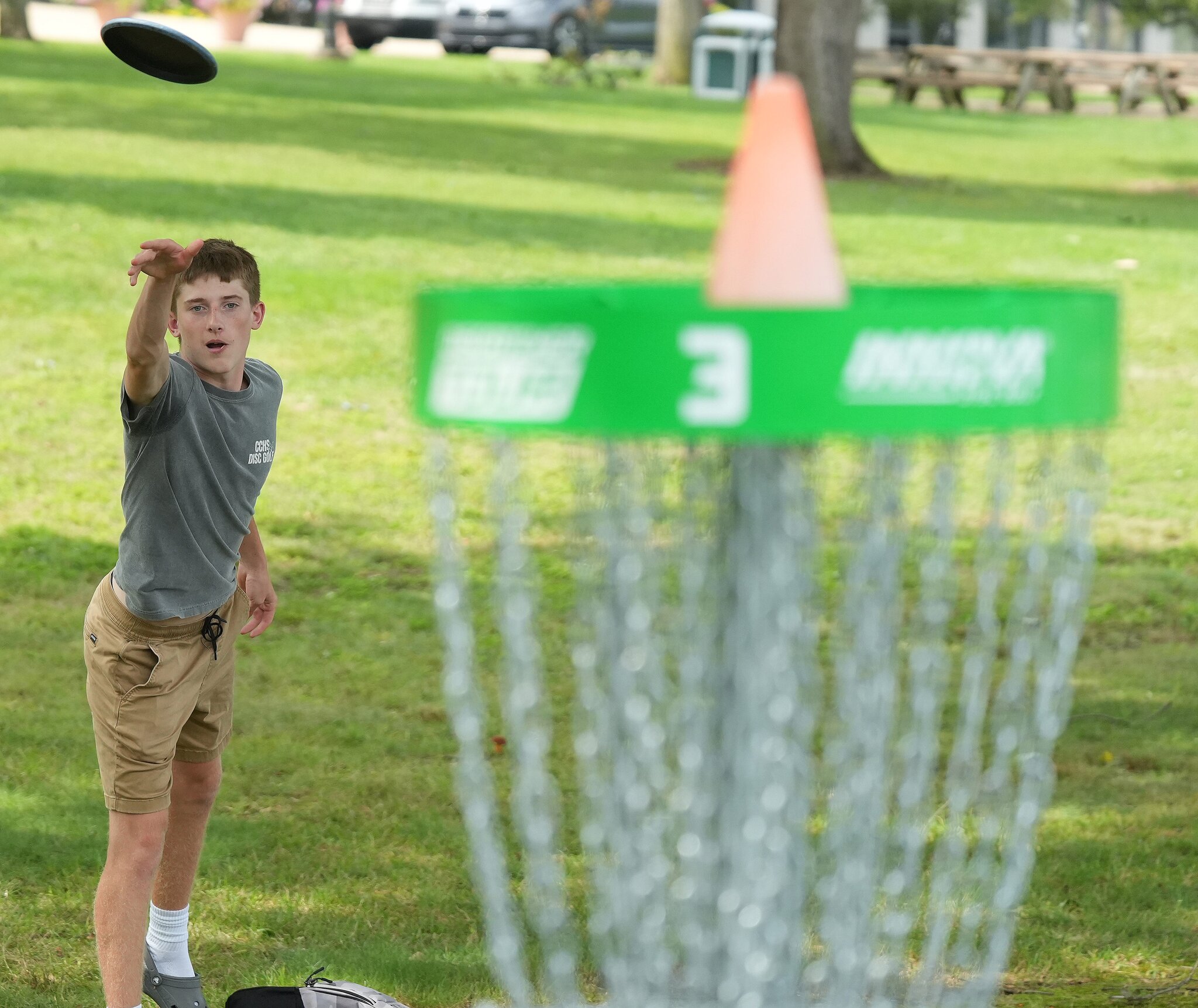 Central Catholic students build disc golf course on campus