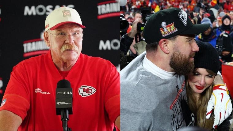 Andy Reid jokes one way Travis Kelce stayed in shape during offseason with Taylor Swift