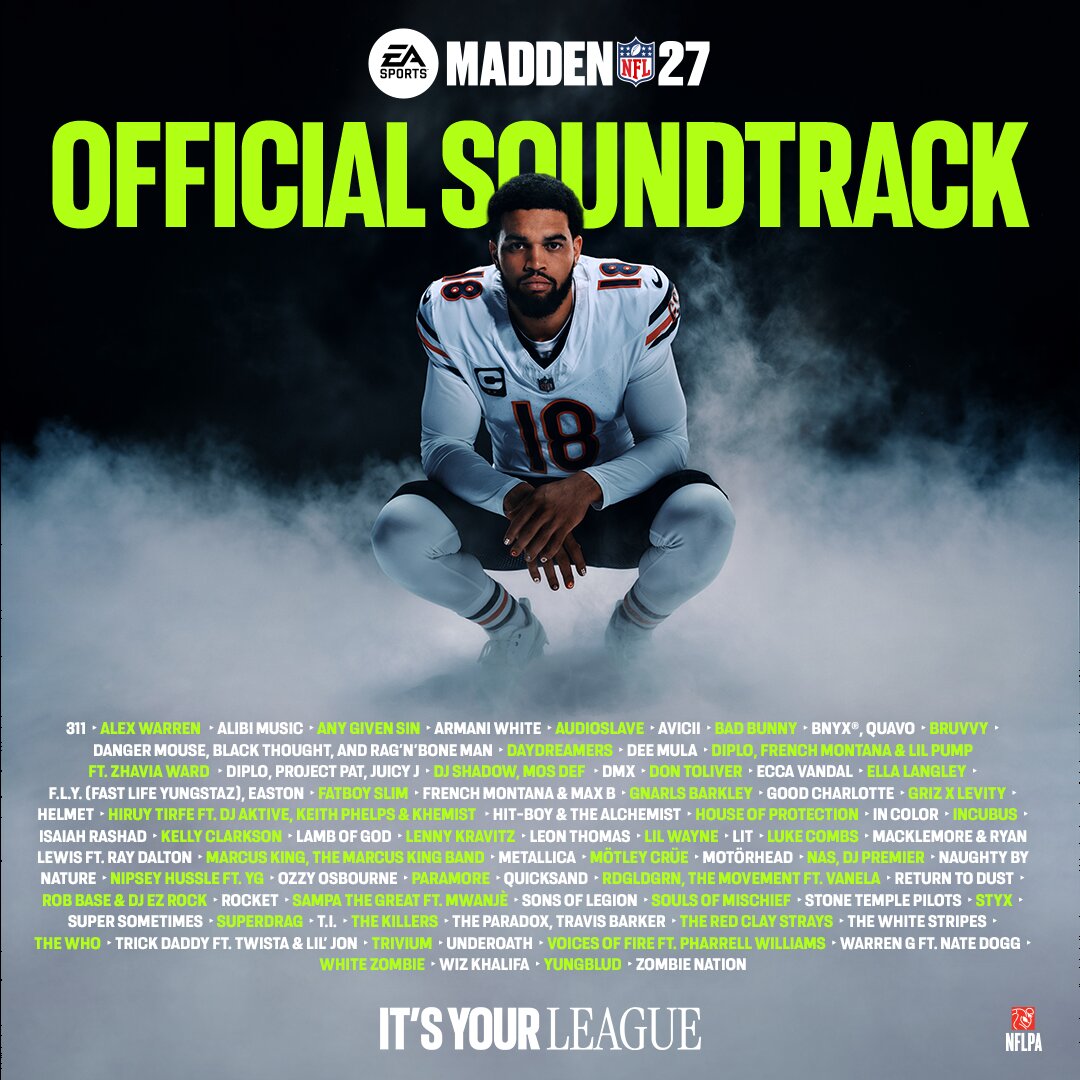 Bad Bunny continues NFL run on Madden 27 soundtrack with Ozzy, Good Charlotte