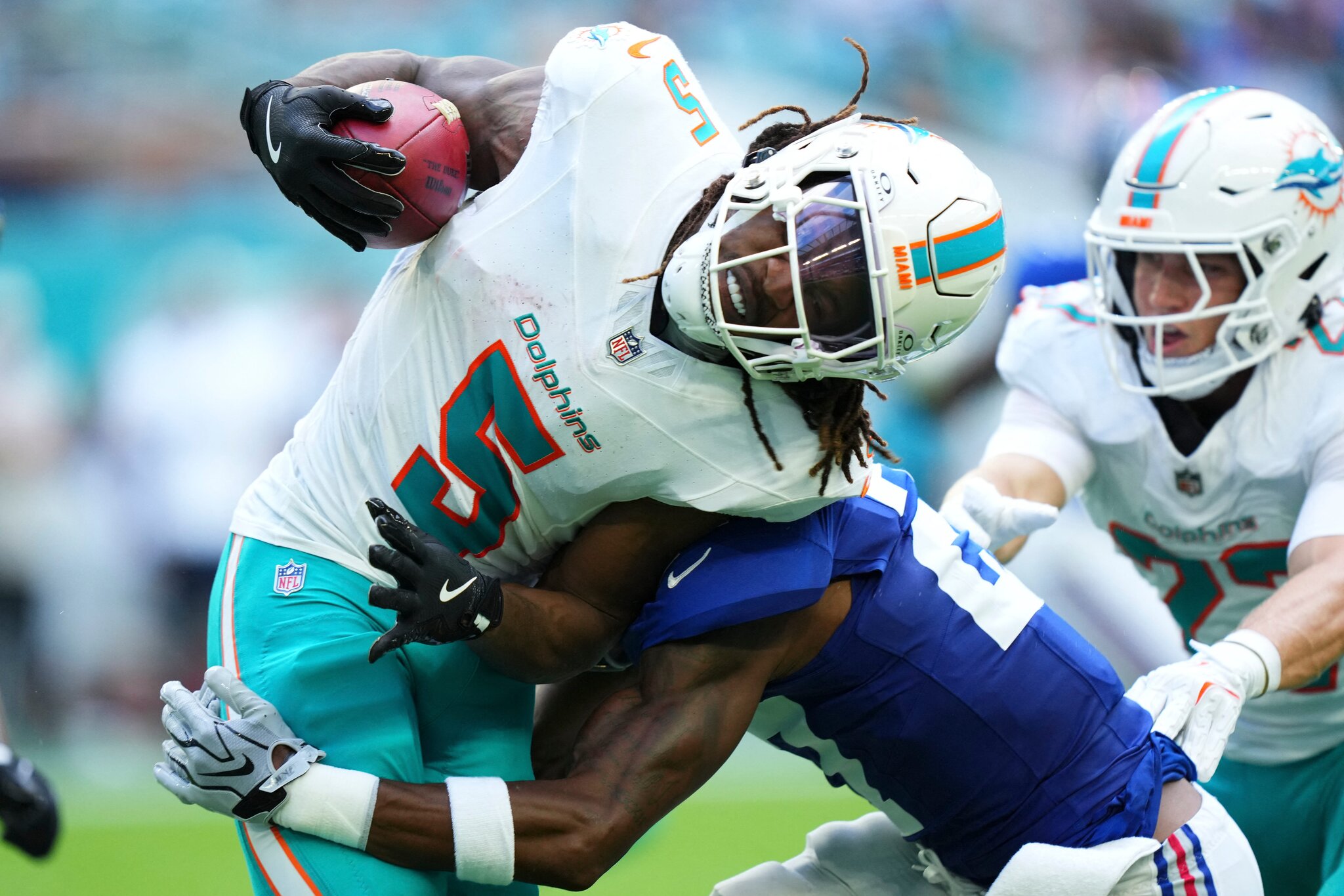 Jaylen Wright by the numbers for Dolphins against Giants
