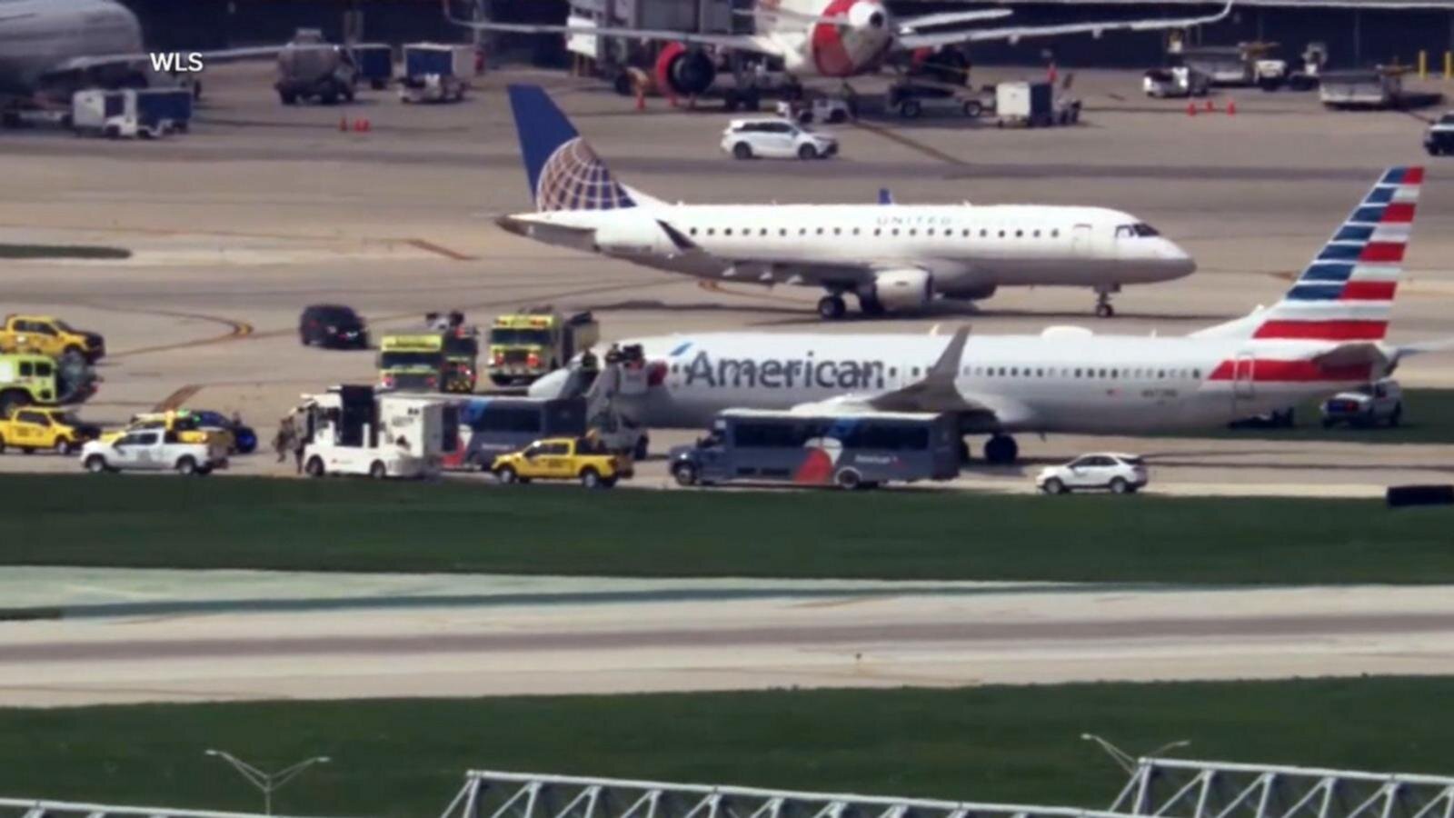 Flight evacuated after 2 tires blew while taxiing for takeoff