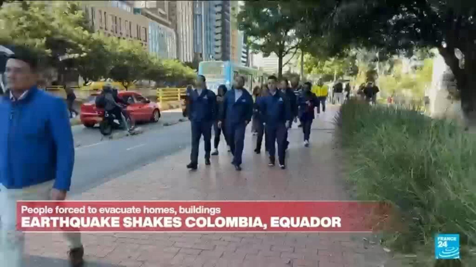 A 7.4-magnitude earthquake shakes Colombia and Ecuador, prompting people to evacuate buildings