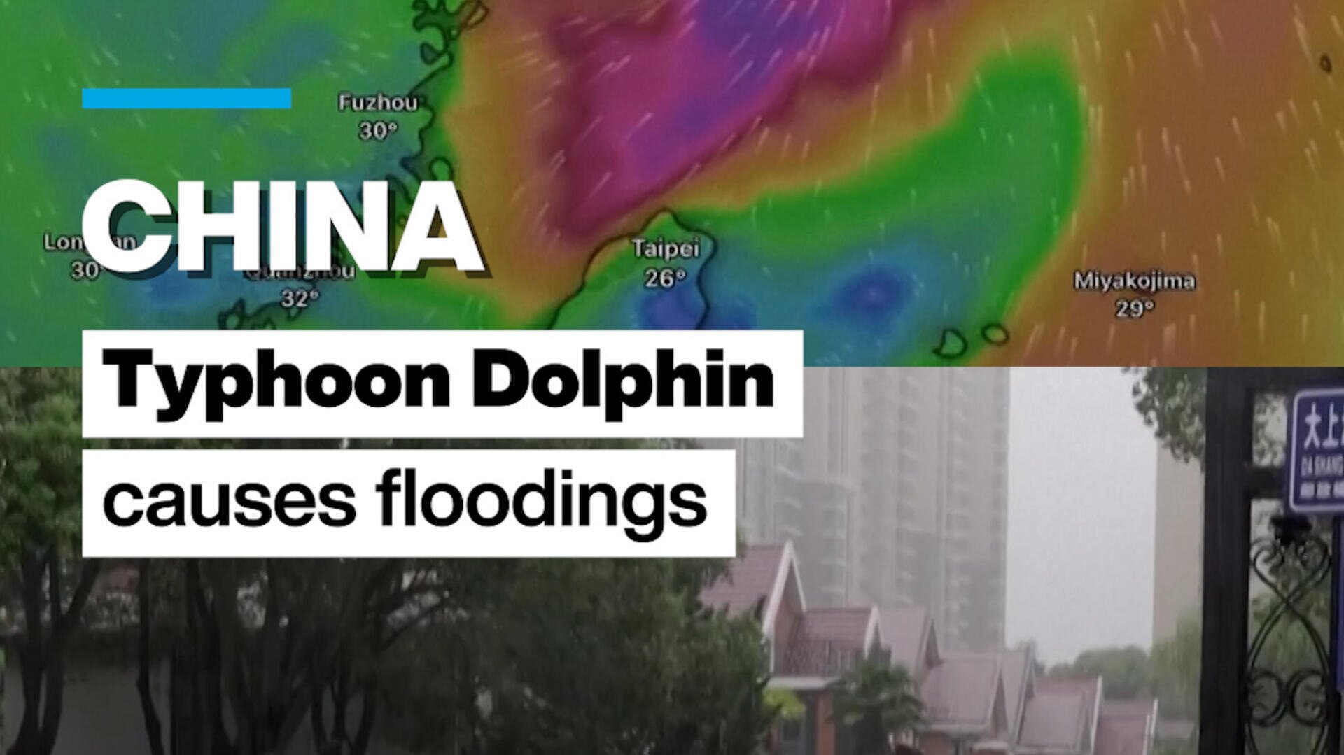 China: Tropical storm Dolphin causes floodings