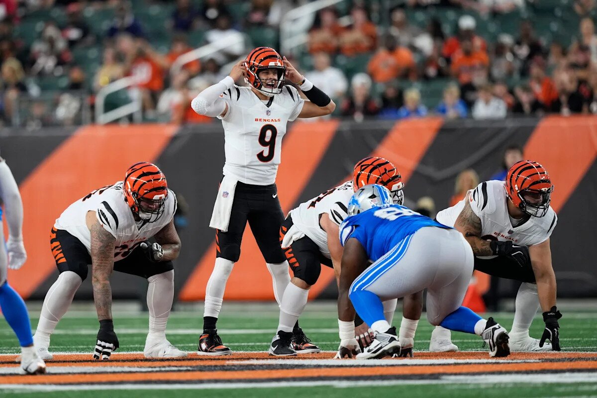 Joe Burrow starts and backup Joe Flacco throws a TD pass as Bengals beat Lions 16-14