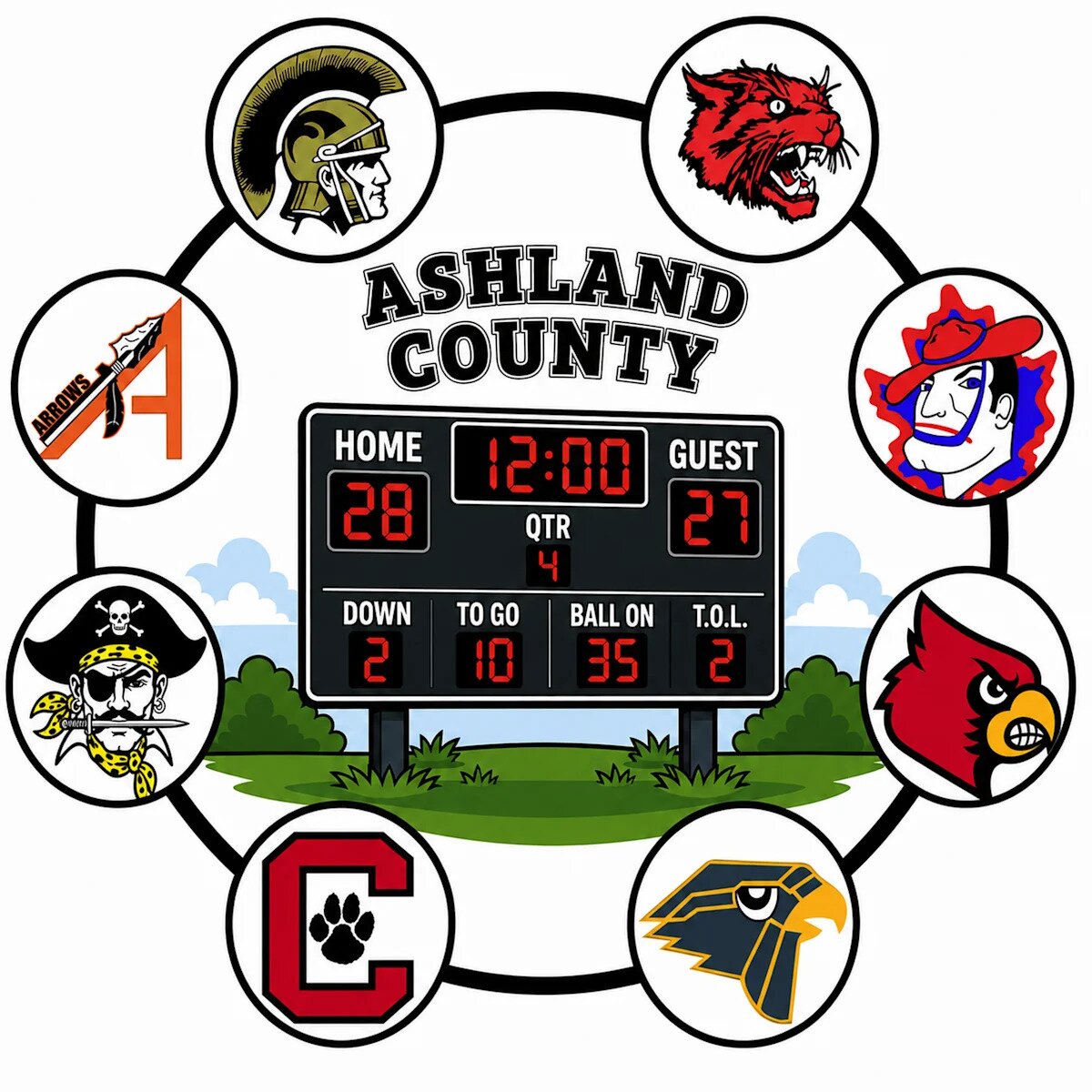 Ashland County high school football scoreboard, Aug. 21