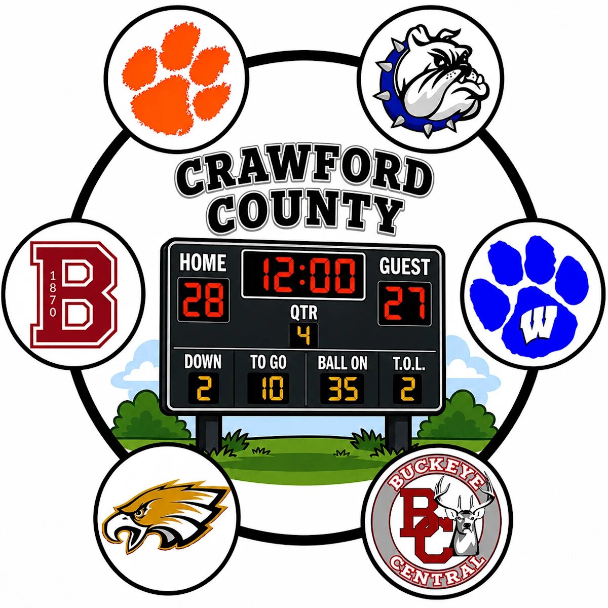 Crawford County high school football scoreboard, Aug. 21