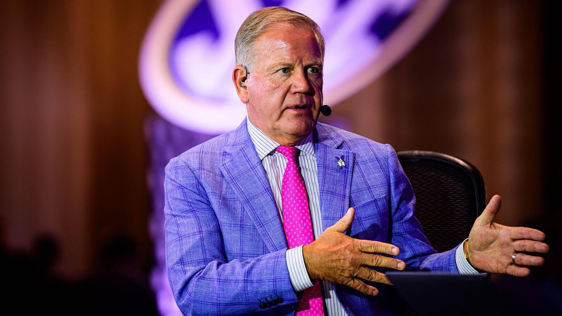 Brian Kelly reveals game-by-game predictions for LSU, Notre Dame ahead of 2026 season