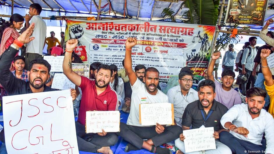 India: Student anger over alleged exam issues spreads to Jharkhand