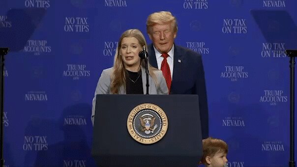 In Nevada speech, Trump chases after toddler on stage before joking he doesn't want him to 'be Biden and fall