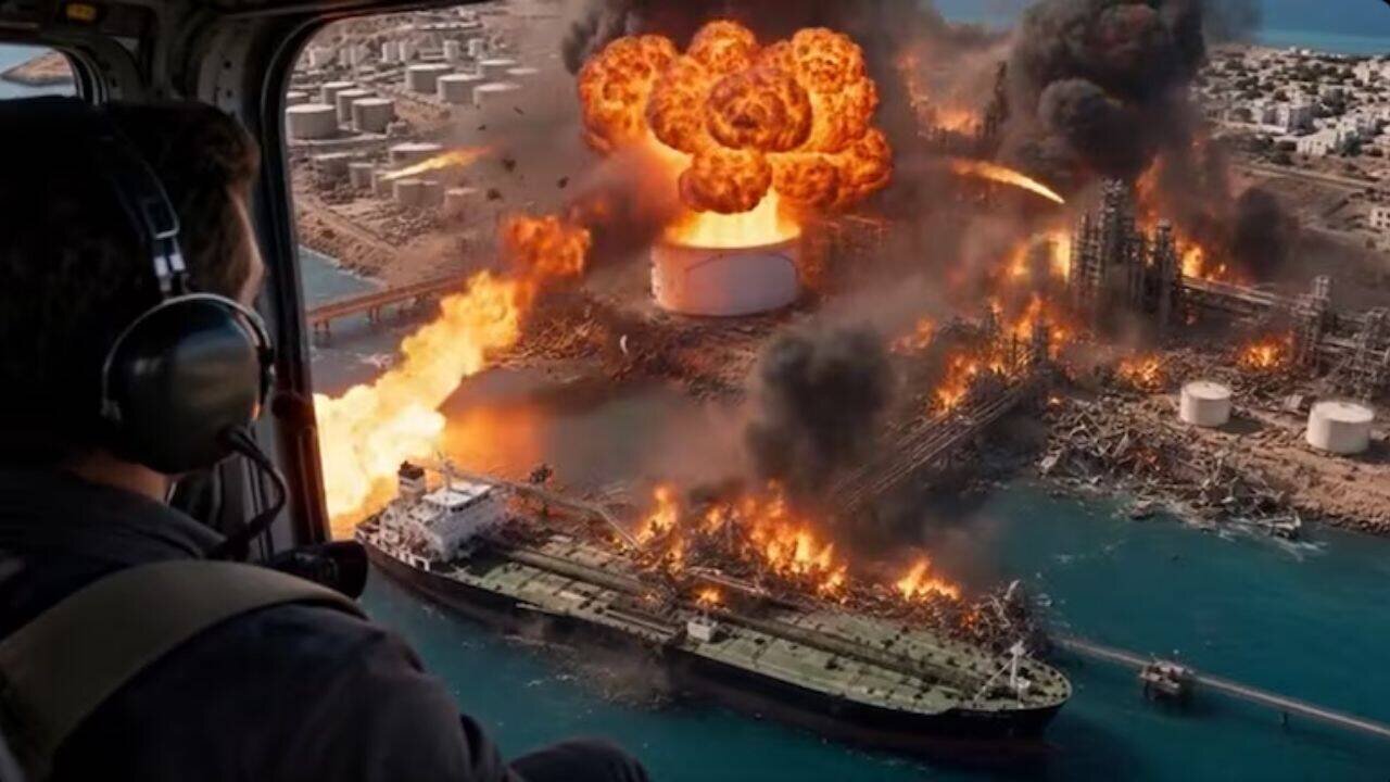 Blown to smithereens’: Trump shares AI-generated video of Iran’s Kharg Island