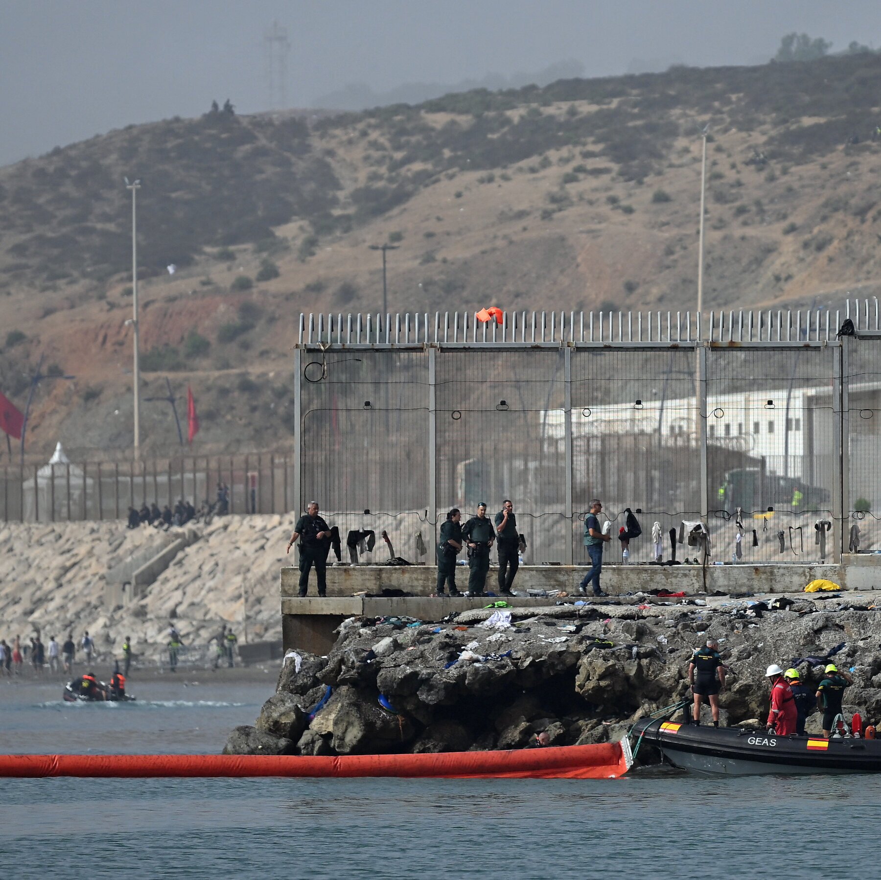 Spain Installs Floating Barrier in Ceuta After Influx of Migrants