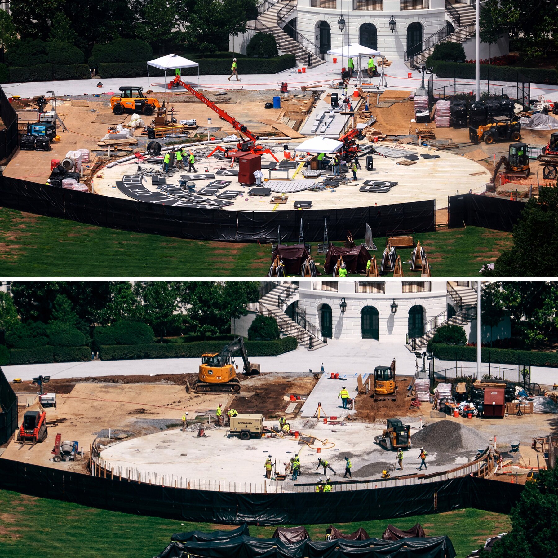 Parts of Trump’s New White House Helipad Disassembled, Photos Show